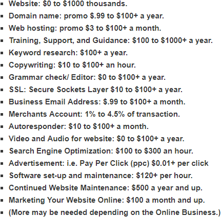 Cost Of Doing Business Online